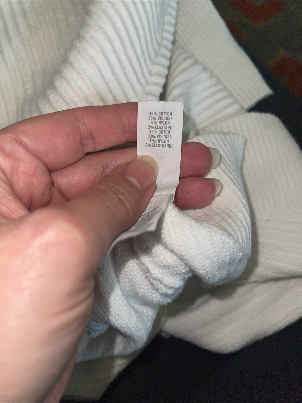 White Ribbed Quarter-Zip Pullover - Picture 5 of 5